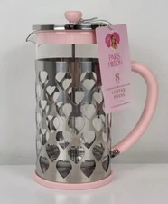 Paris Hilton Pink 8 Cup Temperature Safe Glass Coffee Press