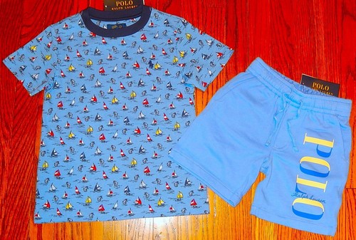 POLO RALPH LAUREN AUTHENTIC BOYS ORIGINAL BRAND NEW 2Pc SHORTS SET Size 4, NWT - Picture 3 of 4