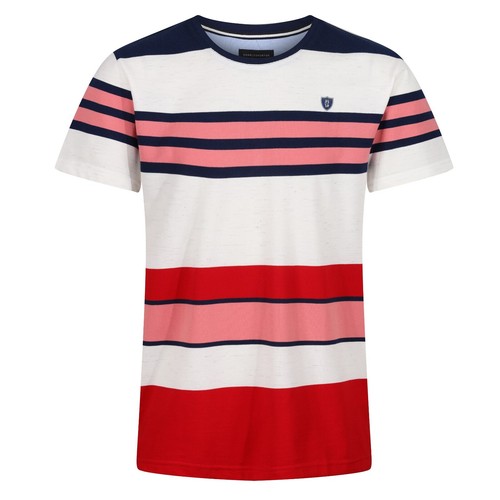 Neu Herren T-Shirts Kurzarm Piqué Rundhals Tee Streifen Uni Freizeit Oberteil - Bild 23 von 37