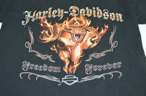 Harley Davidson Freedom Forever Men's Motorcycle Graphic Tee Shirt Black Size S - Picture 4 of 8
