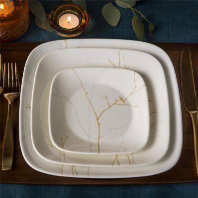 Corelle Market Street New York GILDED WOODS Square DESSERT