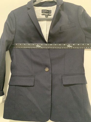J Crew Women 4 Black 98% Wool Blazer Schoolboy Dressy Jacket Classic Preppy - Picture 4 of 9