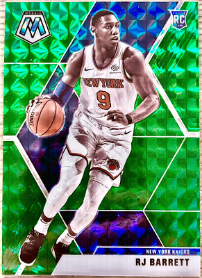 RJ Barrett RC 2019/20 Panini Mosaic GREEN PRIZM #229 Knicks Rookie Parallel SP