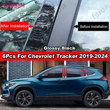 6Pcs Black Pillar Post Trim Decor For Chevrolet Chevy Tracker Turbo 2019-2024