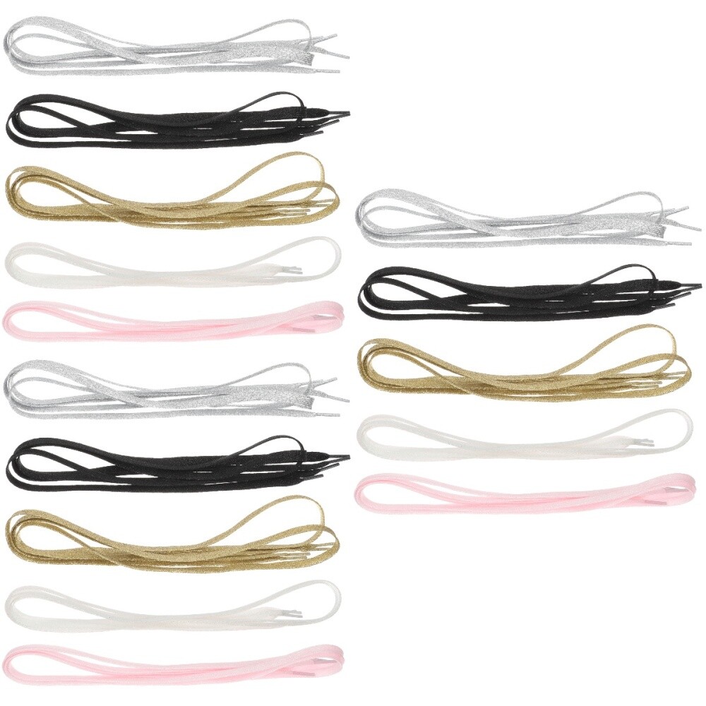 APL 3 PEZZI Scarpe Pizzi Piatti Glitter Metallo Lacci Scintillanti per Sneakers