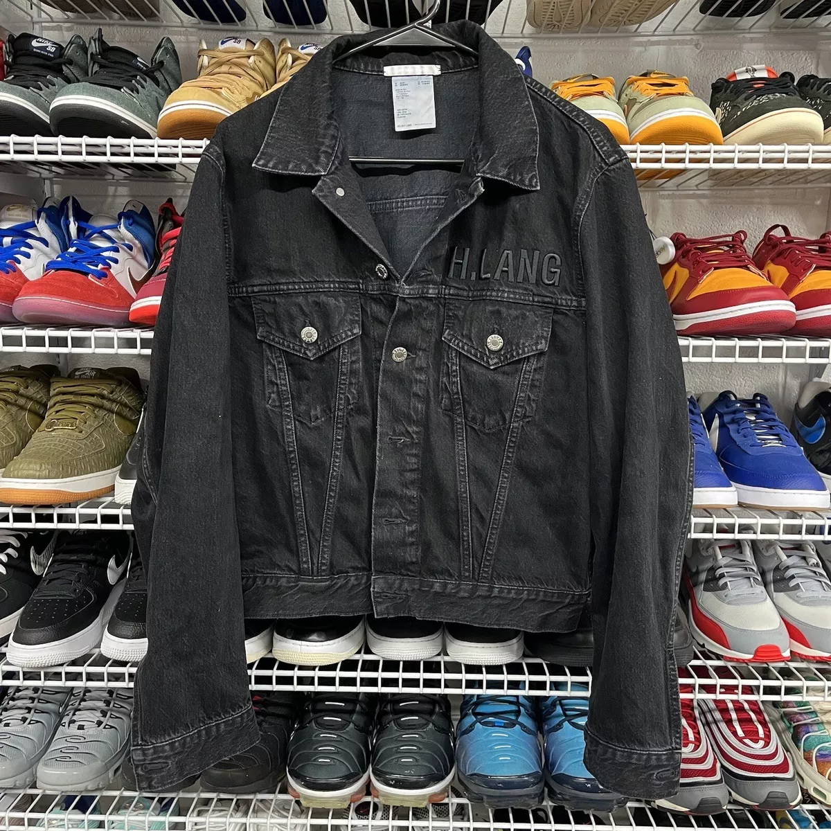 Helmut lang black denim jacket cheap