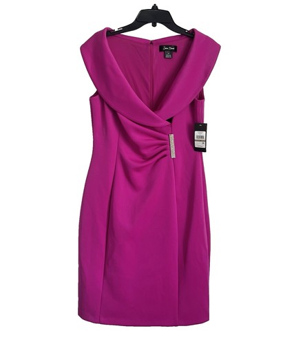 jessica howard hot pink dress Jessica Howard Blouson Dress 1 4W Hot Pink Lace Cut Out Lined, Stretchy NWT (74)