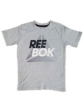 Reebok Boys Gray Triangle Logo Short Sleeve Tee T-Shirt Size XS 4-5