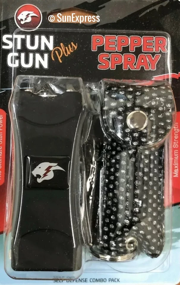 Комбинированный подарочный набор перезаряжаемый электрошокер + спрей светодиодный свет - бесплатная электрошокер кобура - Изображение 3 из 4