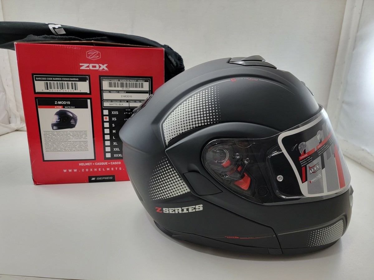 ZOX Z-MOD10 Atom Modular Motorcycle Helmet - Matte Black - Size XS
