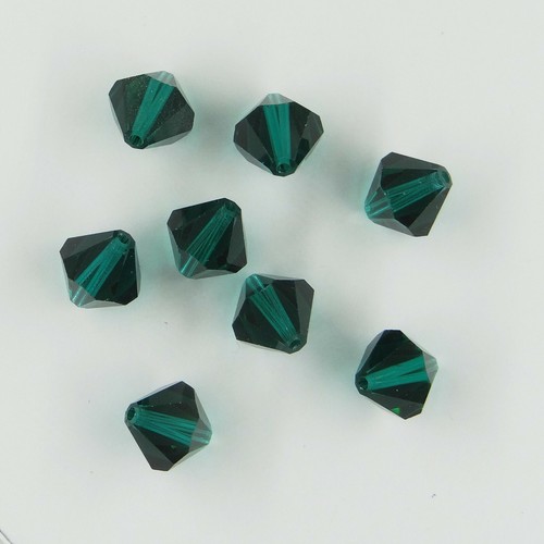 T10 5301 E - 6 toupies cristal Swarovski réf. 5301 10mm EMERALD - Bild 1 von 2