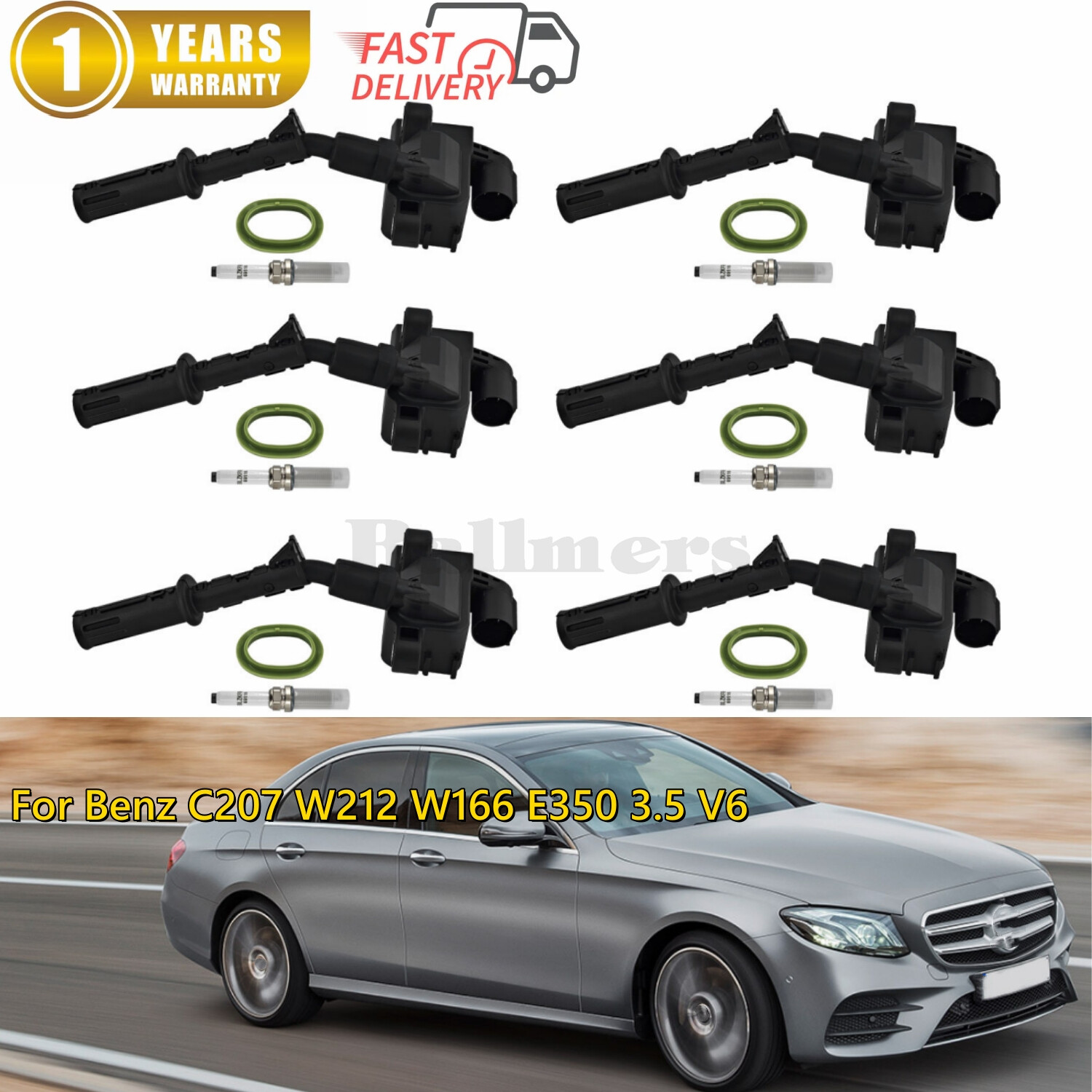 Bosch Ignition Tune-Up Kit with 6 Spark Plugs & Coils for C207 W212 W166 E350 3.5L V6