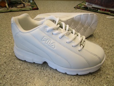 FILA Fulcrum All White Athletic Shoes 