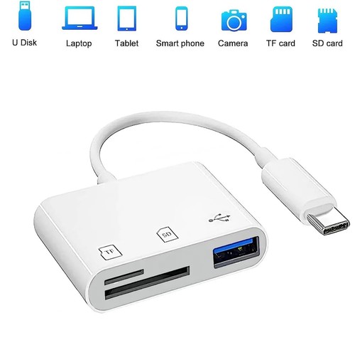 3 in1 USB C SD TF Card Reader, Micro SD to Type C OTG Adapter - Picture 3 of 6
