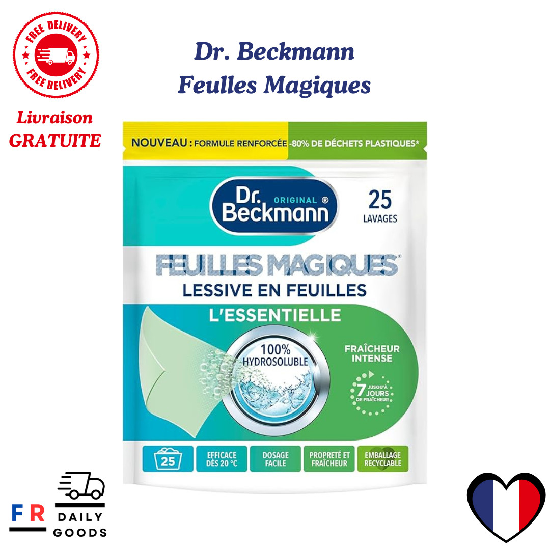 Feuilles de lessive Dr. Beckmann Bergamote 100% hydrosolubles pour un linge frais