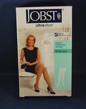 Jobst Compression Stockings Thigh Highs 8-15 mmHg Classic Black Size Medium