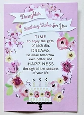 Happy Birthday Daughter / Greeting Card (incl. Envelope 5×7")