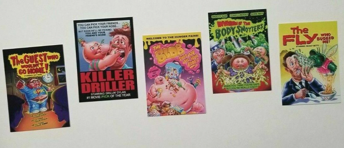 2015 Topps Garbage Pail Kids 30th Anniversary Horror Film Sticker Card Set 1-5