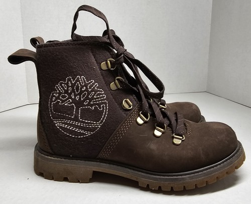 Timberland Logo Embroidered Brown Winter Boot Womens A27FC A4040 Size 6.5 New - Picture 2 of 4