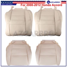 Driver & Passenger Bottom Top Leather Seat Cover For 2008-12 Honda Accord Sedan