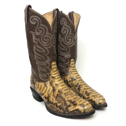 Vintage Tony Lama Python Snakeskin Cowboy Boots Exotic Western Mens 11.5D - Picture 3 of 10