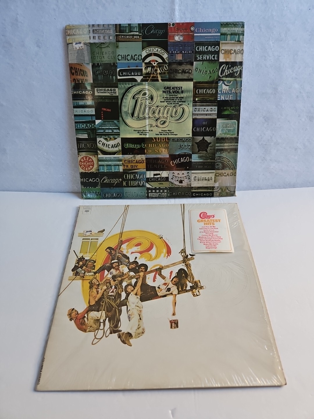 CHICAGO Greatest Hits Volume I and II Set of 2 Vinyl  LP Shrink Hype Sticker EX