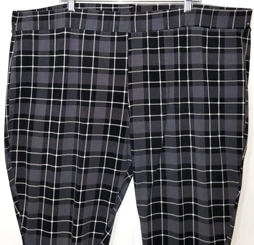 Leggings TORRID lunghezza intera grigio nero bianco a quadri misto cotone misura 6 6X 30 - Foto 5 di 8