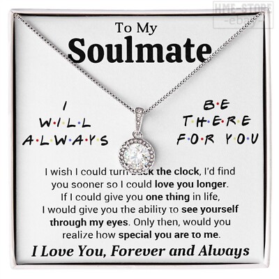 To My Soulmate Necklace CZ Hope Gifts For Her Wife Girlfriend I Be There For You