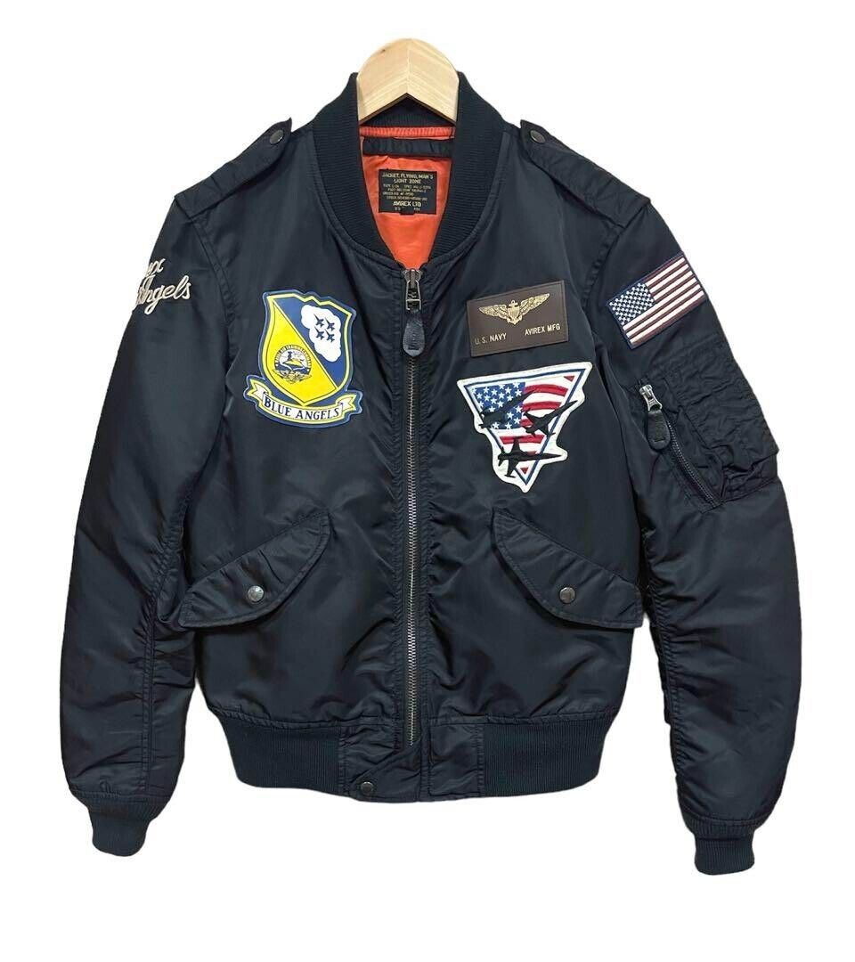 AVIREX L-2A Flight Jacket Blue Angels men Size M Black | eBay AVIREX L-2A Flight Jacket Blue Angels men Size M Black | eBay