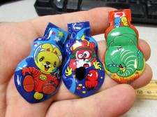 vintage 1960s cute metal Clicker set of 3, Made in Japan metal lithograph NEW