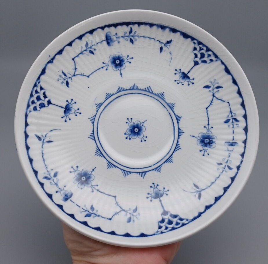 Vintage Furnivals Denmark Blue & White Saucer 5 3/4” Made in 