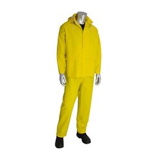 Heavy Duty Yellow Rain Suit 3pc  Waterproof Slicker - Size Large