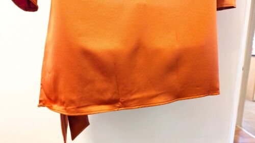 River Island Orange Satin Wrap Around Short Dress Size 10. NEW! - Picture 10 of 12
