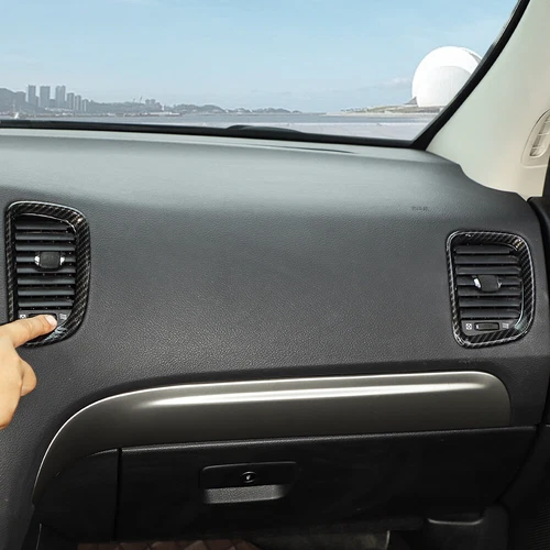 Cubierta de ventilación de aire acondicionado de consola central para Dodge Durango 2011+ carbono - Imagen 4 de 9