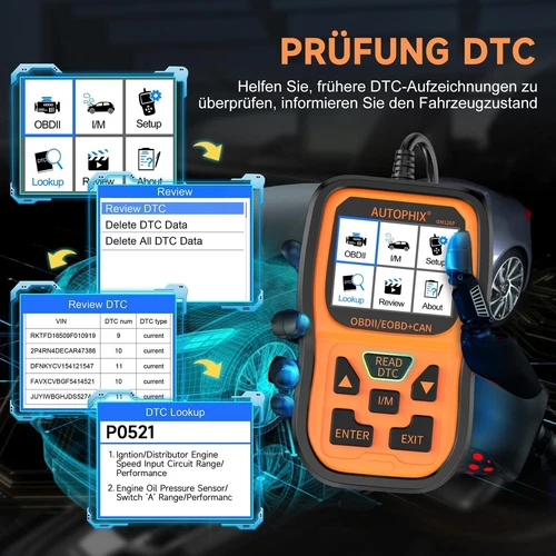 Autophix OM126P OBD2 Car Scanner EOBD-Leser Diagnosegerät Fehler Auslesegerät - Bild 7 von 13