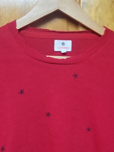SUNDRY STAR PRINT PULLOVER SWEATER SIZE 2 (MEDIUM) CASHMERE WOOL - Picture 4 of 6