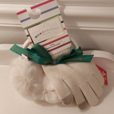 Earmuffs & Glove Set, White Earmuffs With Cotton Gloves Set! Color: White...