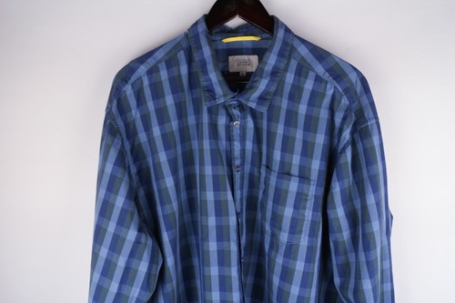 Camel Active Men Casual Shirt Regular Fit Blue Check Cotton size 3XL - Picture 2 of 6