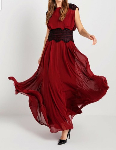 NEW! BGN Abito Vestito Cerimonia matrimonio bordeaux pizo nero Dress | eBay
