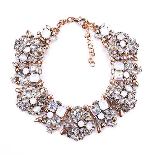 Collar Mujer Lujo Cristal Estrás Cuello Grande Babero Collar Joyería - Imagen 1 de 31