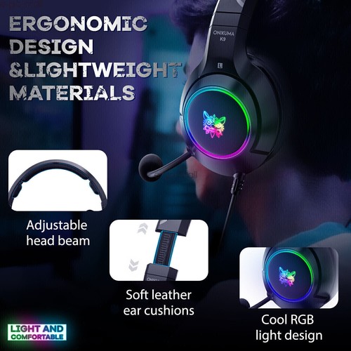 Wired/Wireless Gaming Headset LED Cat Ear Headphones For Computer Phone with Mic - Picture 10 of 61