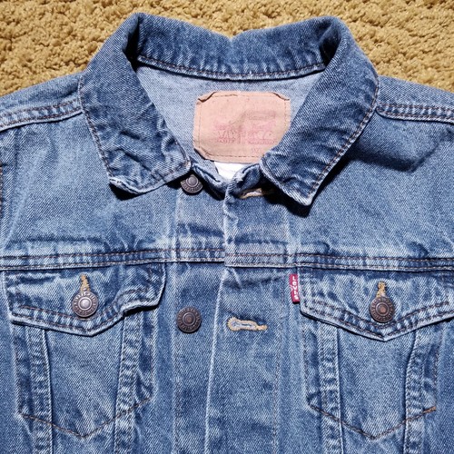 Levis Kids Trucker Jacket Denim Blue Jean Coat Sz M 10 - 12 Boy Girl Youth - Picture 2 of 12