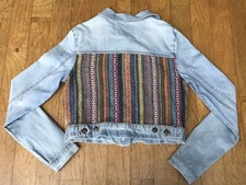 Life In Progress ~ Women’s Light Blue Boho Hippie Denim Jacket Size Large