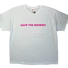 Breast Cancer Awareness Save The Boobies Logo Graphic Men’s Adult t-shirt XL