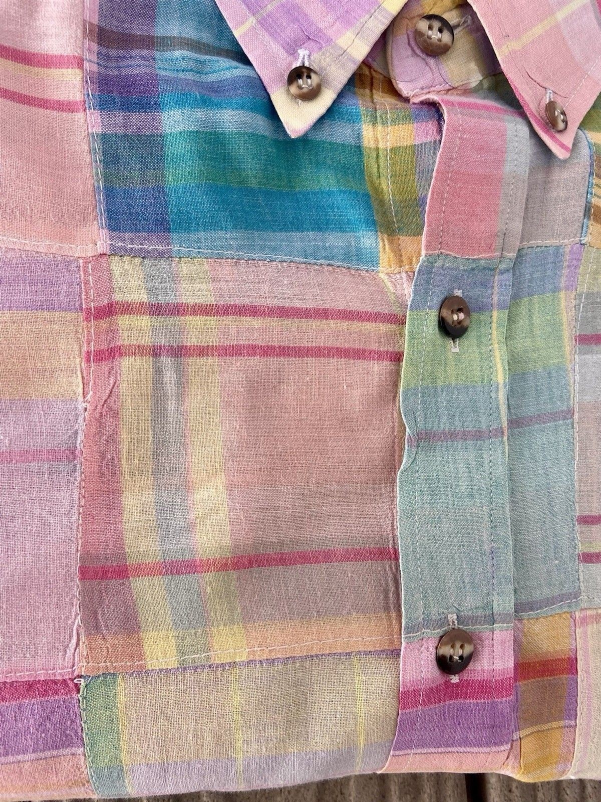 Duck Head Madras Patchwork Button Down Shirt Mens… - image 13