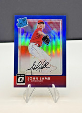 2016 Panini Donruss Optic John Lamb Rookie #169 Reds Auto Blue Prizm /75 SP