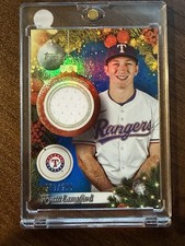 Wyatt Langford RC Patch /299 Topps Holiday Relic Texas Rangers