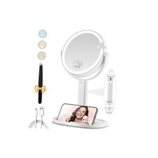 Makeup Mirror with Lights, Double Sided 1x/20x 11.8"L x 8.7"W 20x-white