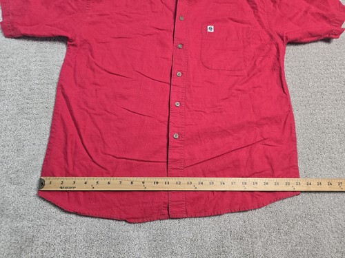 Vintage 80s Gitano M Short Sleeve Button Up Red Shirt Retro Casual Solid 90s - Picture 11 of 20