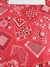 Fabric Red Bandana Print 2 Yards 6" x 44" 100 Cotton